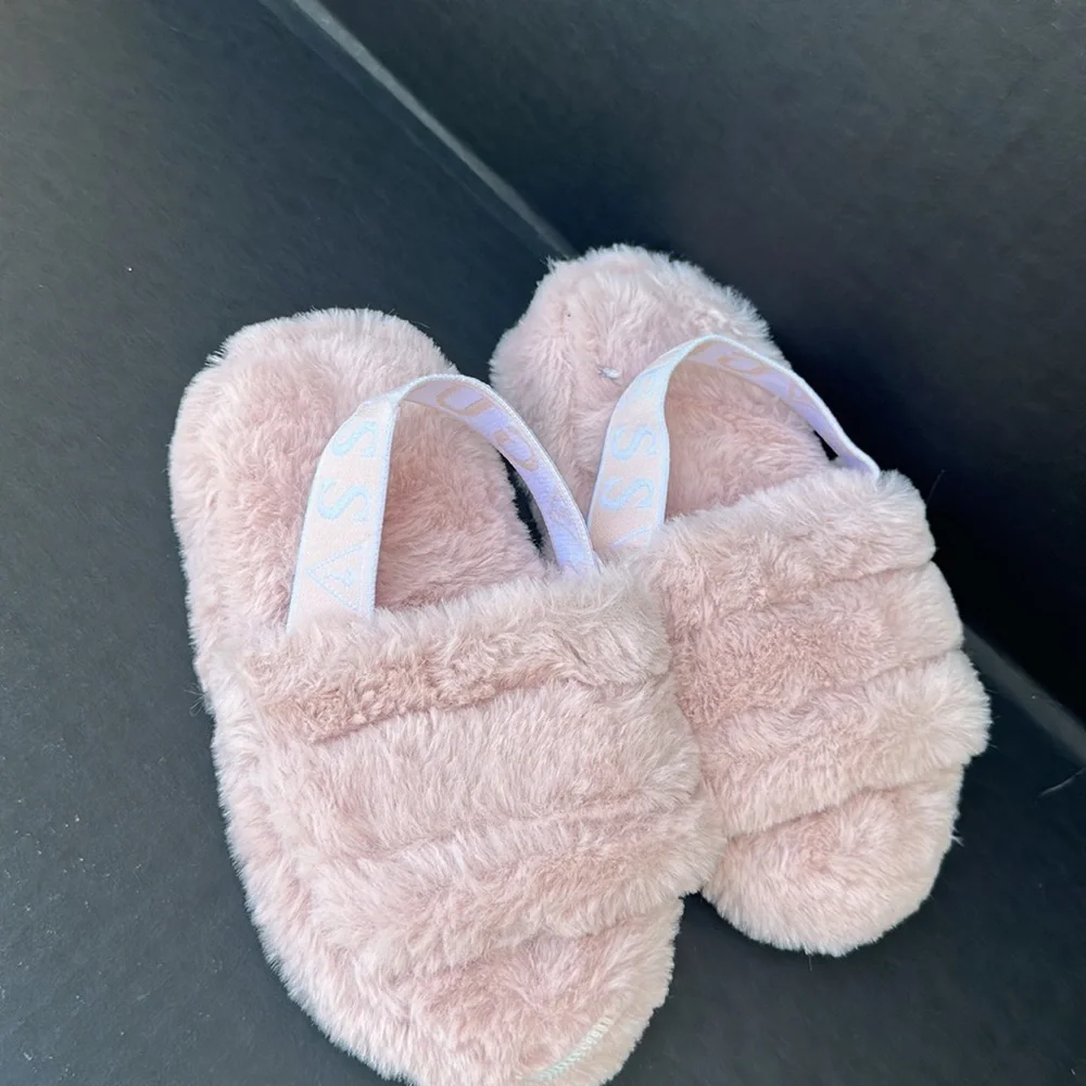 New GUESS Liddie Faux-Fur Slippers SZ 11
